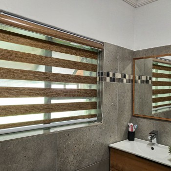 20210302_114253 ZEBRA GOLD ROLLER BLIND - OPEN